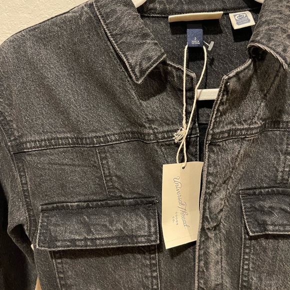 NWT Universal Thread Women’s 2 Long Sleeve Washed Black Denim Jumpsuit - Picture 5 of 8